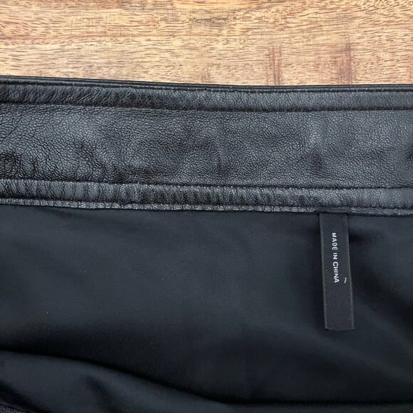 Helmut Lang Twisted Stretch Wool Skirt 6 Midi Grunge Office Siren Leather Waist - Picture 12 of 16